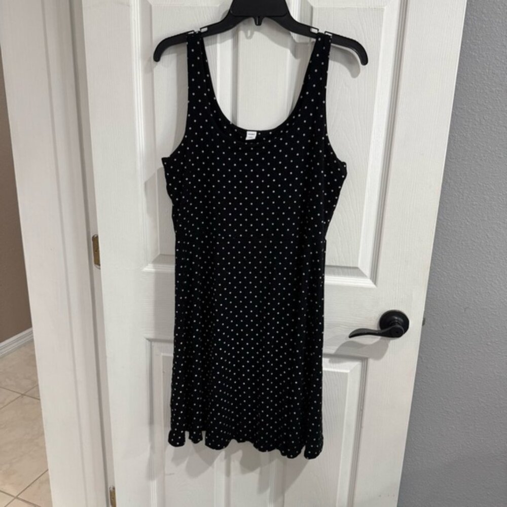 Old Navy Black & White Polka Dot Tank Dress – Size Large